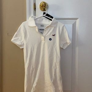 white hollister polo